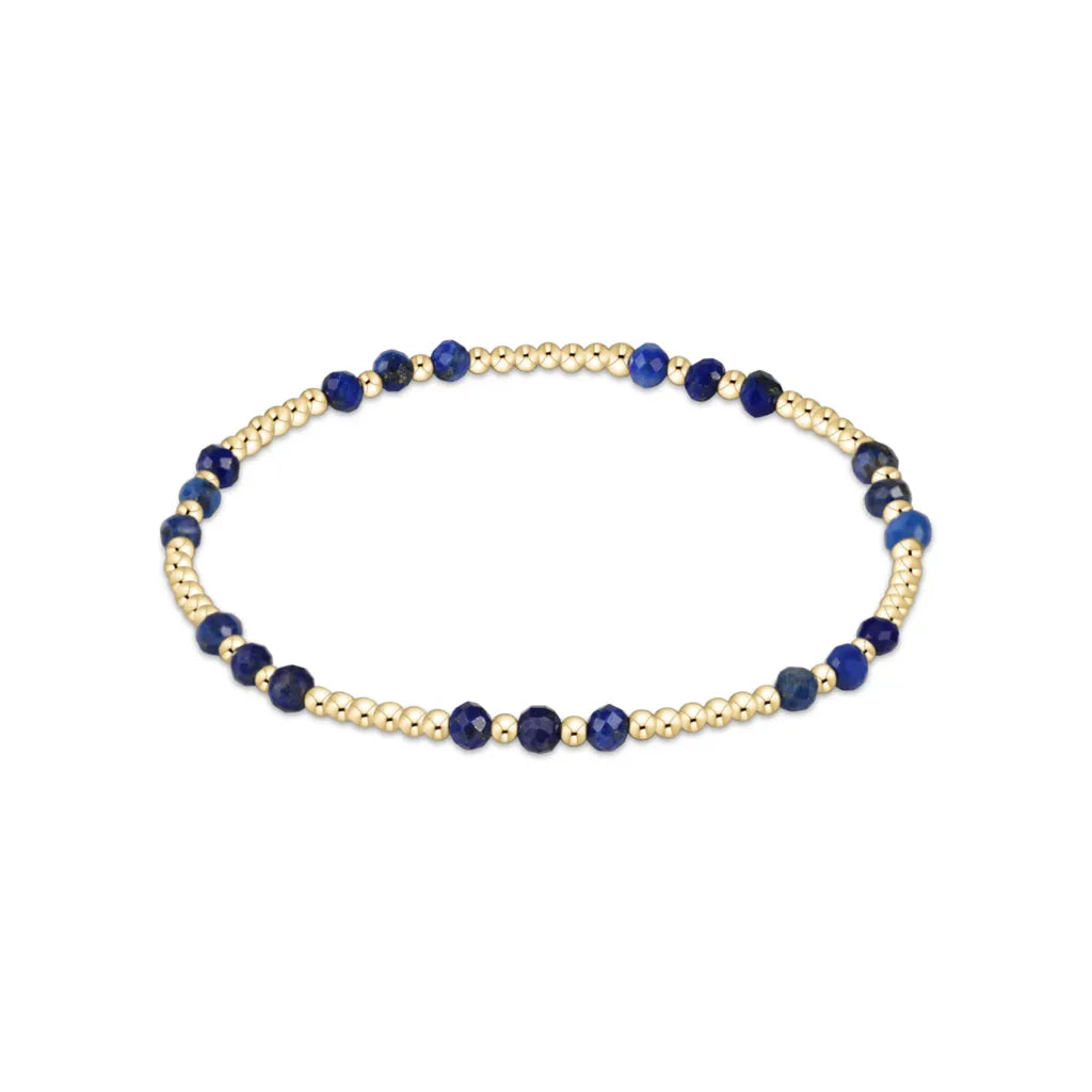 joy pattern 3mm bead bracelet - lapis - Zinnias Gift Boutique
