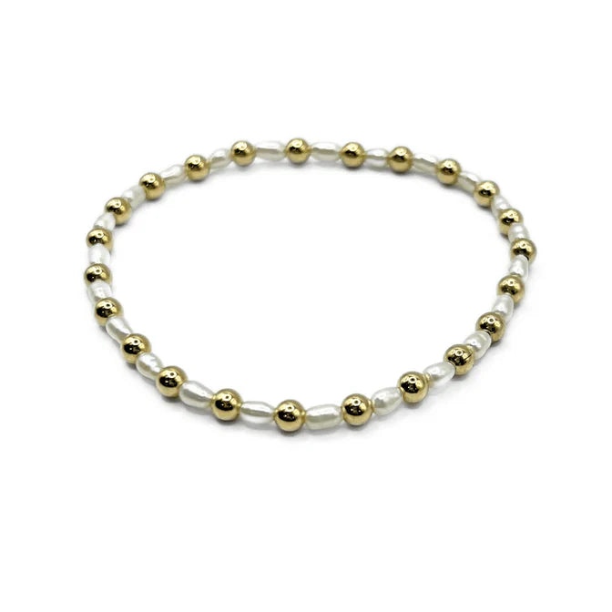 4mm Montauk 14k Gold and Pearl Waterproof Bracelet - 7.0 - Zinnias Gift Boutique