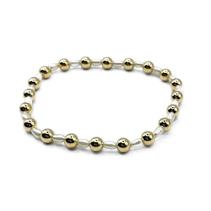 5mm Montauk 14k Gold and Pearl Waterproof Bracelet - 7.0 - Zinnias Gift Boutique