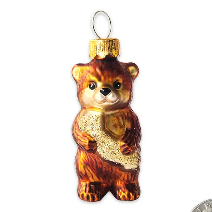 Mini Bear Hug Glass Ornament - Zinnias Gift Boutique