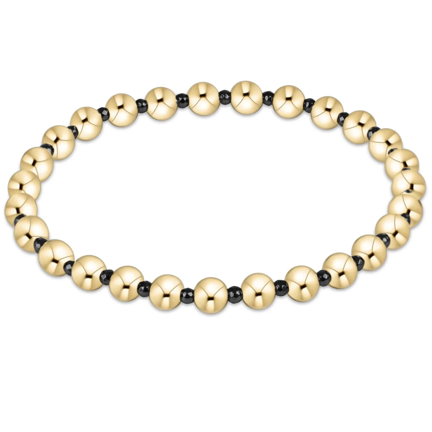 faceted hematite grateful pattern 5mm bead bracelet - Zinnias Gift Boutique