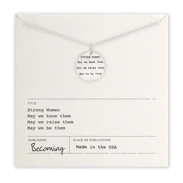 Strong Women Necklace - SS - Zinnias Gift Boutique