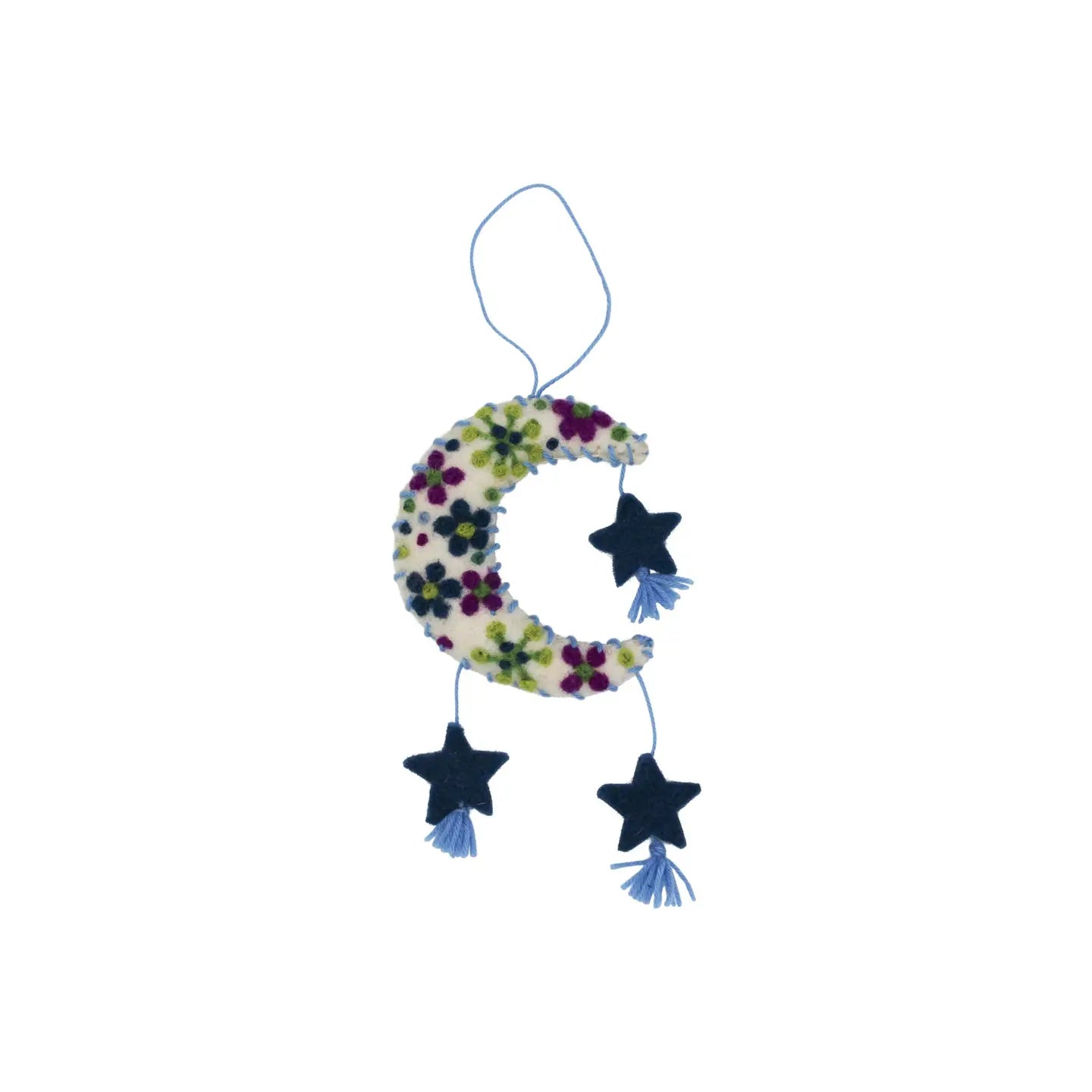 Celestial Moon Felt Charm Pure Wool Home Ornament - Zinnias Gift Boutique