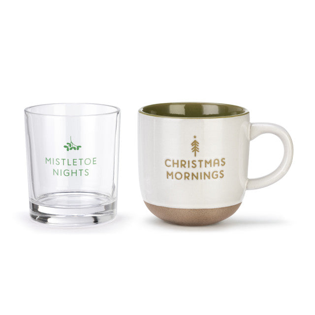 Mistletoe Morning Mug Evening Glass - Zinnias Gift Boutique
