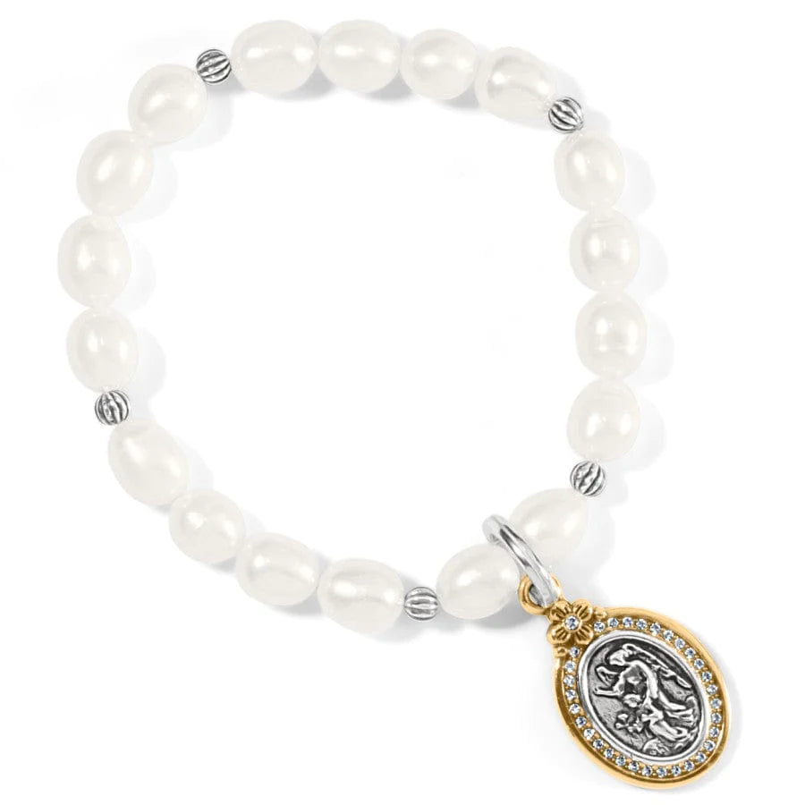 Guardian Angel Pearl Stretch Bracelet - Zinnias Gift Boutique