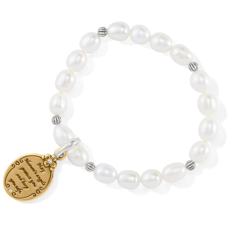 Guardian Angel Pearl Stretch Bracelet - Zinnias Gift Boutique