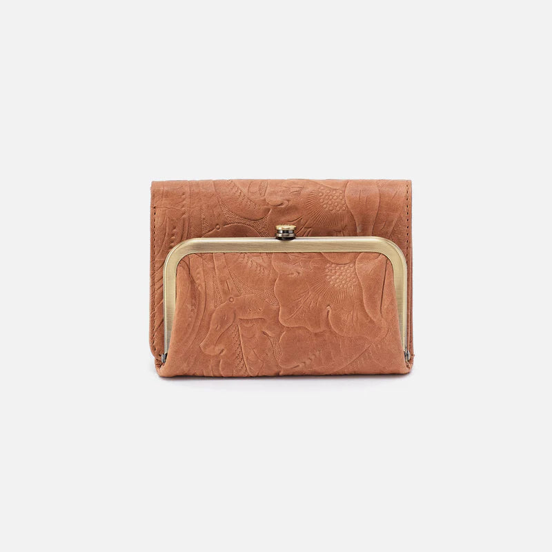 Robin Compact Wallet - Saddle Tooled Emboss - Zinnias Gift Boutique