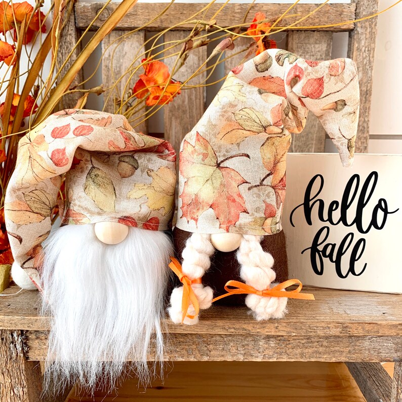 6" Mini Fall Leaves Gnome, Boy or Girl - Girl - Zinnias Gift Boutique