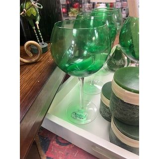 Green  Wine Glass Red Wine Balloon size - Zinnias Gift Boutique