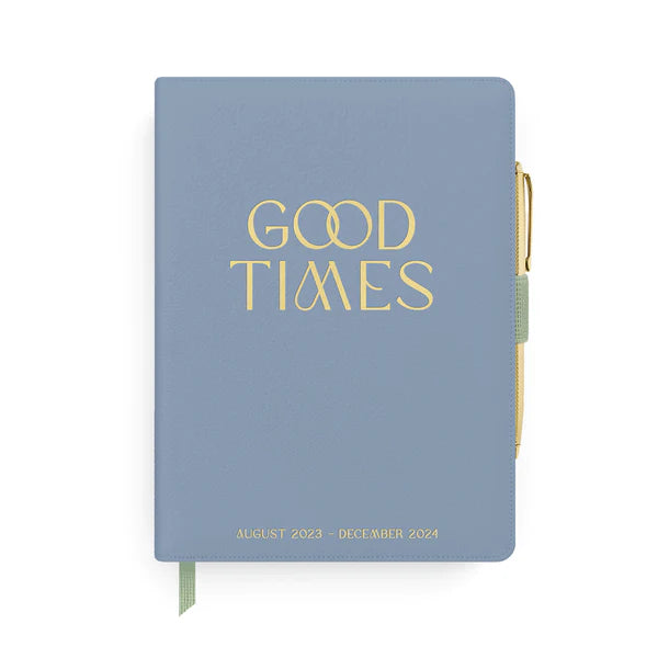 2024 Good Times Vegan Leather Bound Planner - Zinnias Gift Boutique