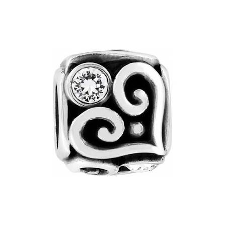 Alcazar Heart Cube Bead - Zinnias Gift Boutique