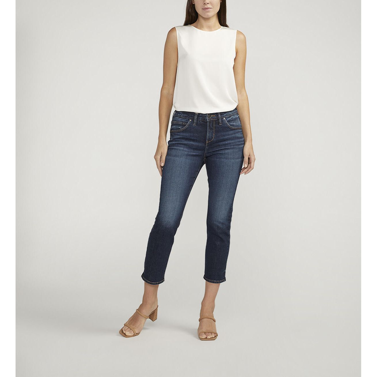 Ruby Mid Rise Straight Crop - Canyon Blue - Zinnias Gift Boutique