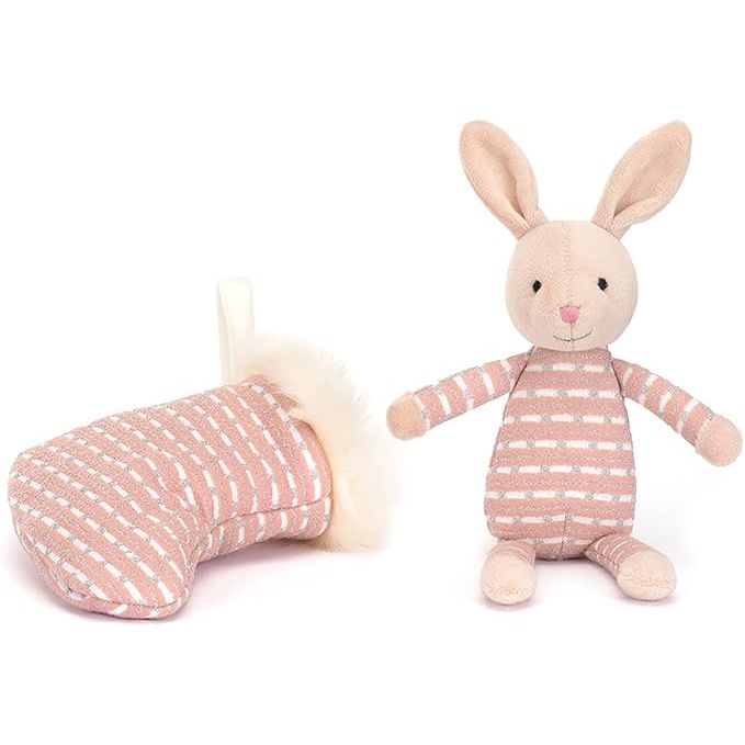 Shimmer Pink Stocking Bunny Jellycat - Zinnias Gift Boutique