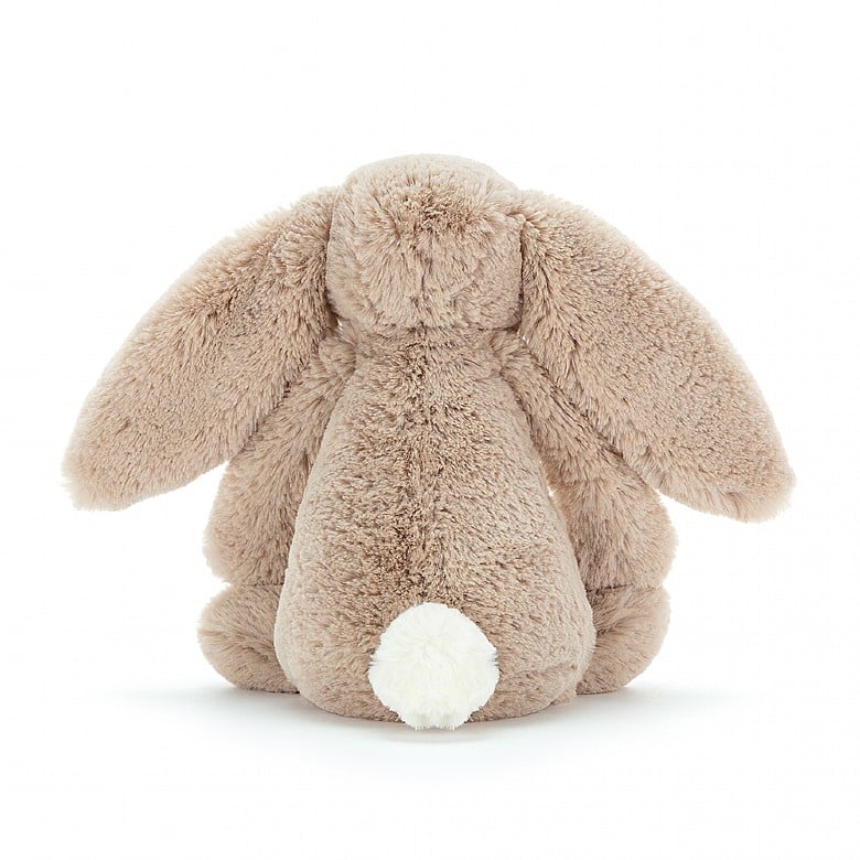 Medium Bashful Beige Bunny stuffed animal by Jellycat, soft plush toy with floppy ears and a gentle expression.