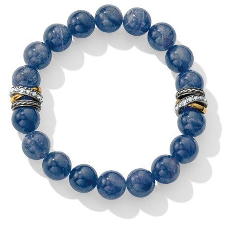 Neptune&#39;s Ring Blue Quartz Stretch Bracelet - Zinnias Gift Boutique