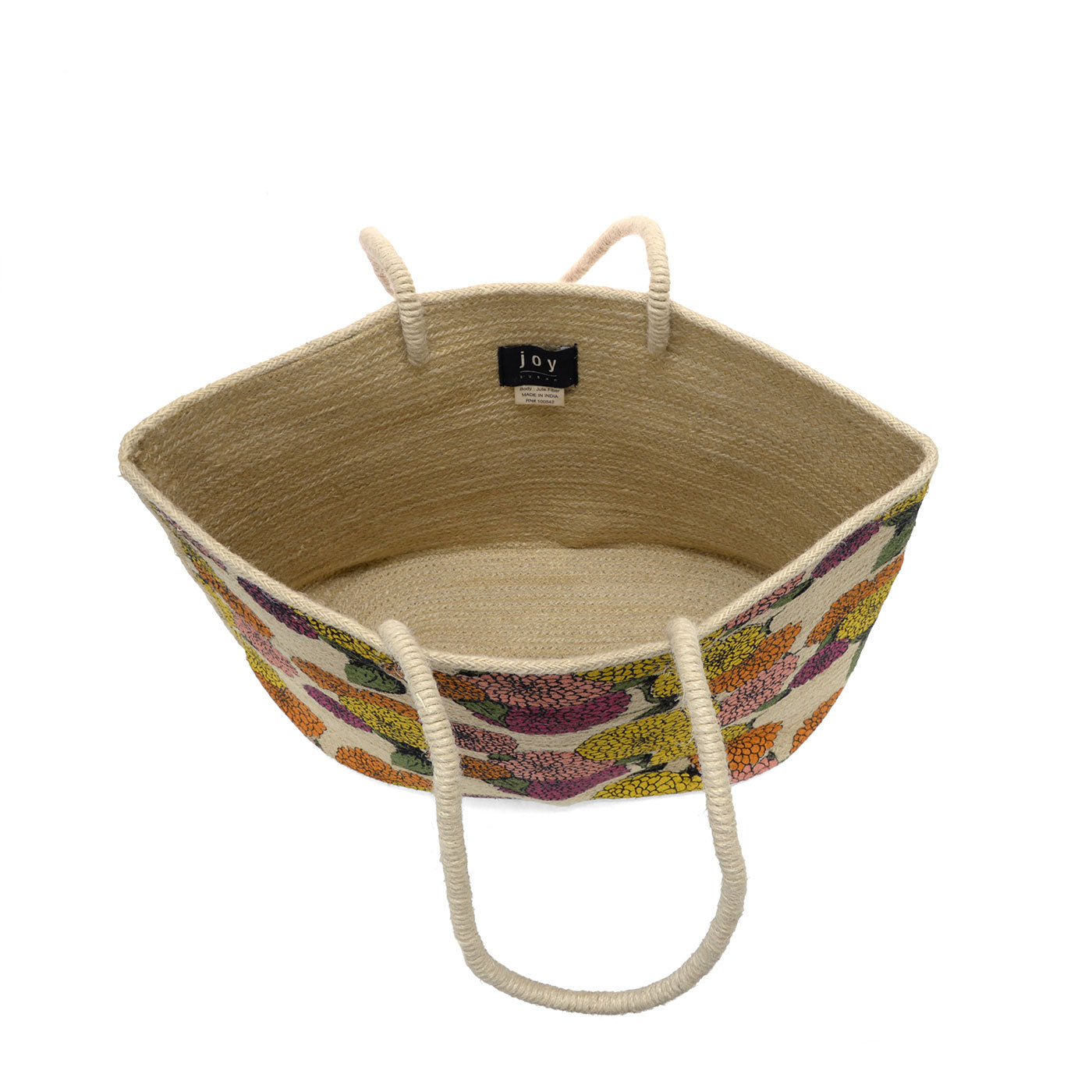 Multi Painted Mums jute Bag - Zinnias Gift Boutique