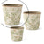 Lg Cream & Green Floral Ceramic Pots - Zinnias Gift Boutique