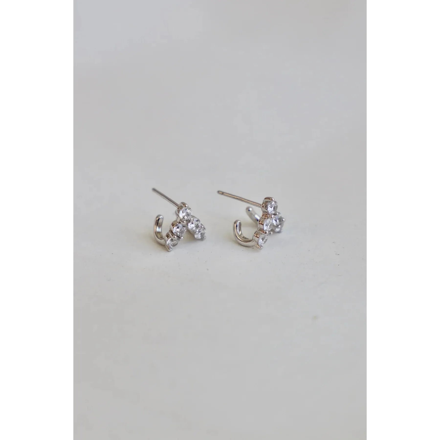 Double the Luck CZ Hoop Silver - Zinnias Gift Boutique