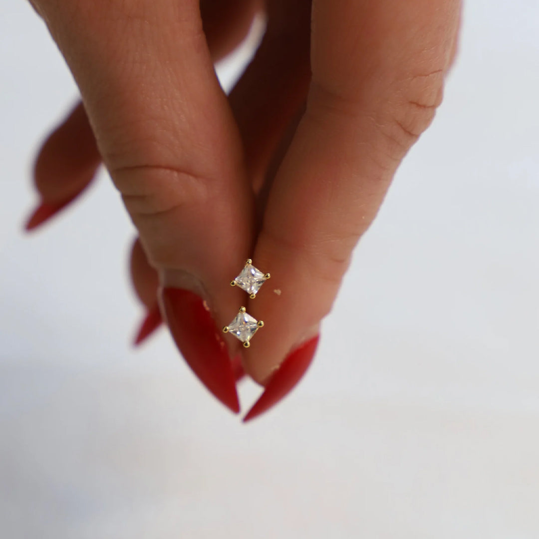 Square CZ Stud - Zinnias Gift Boutique