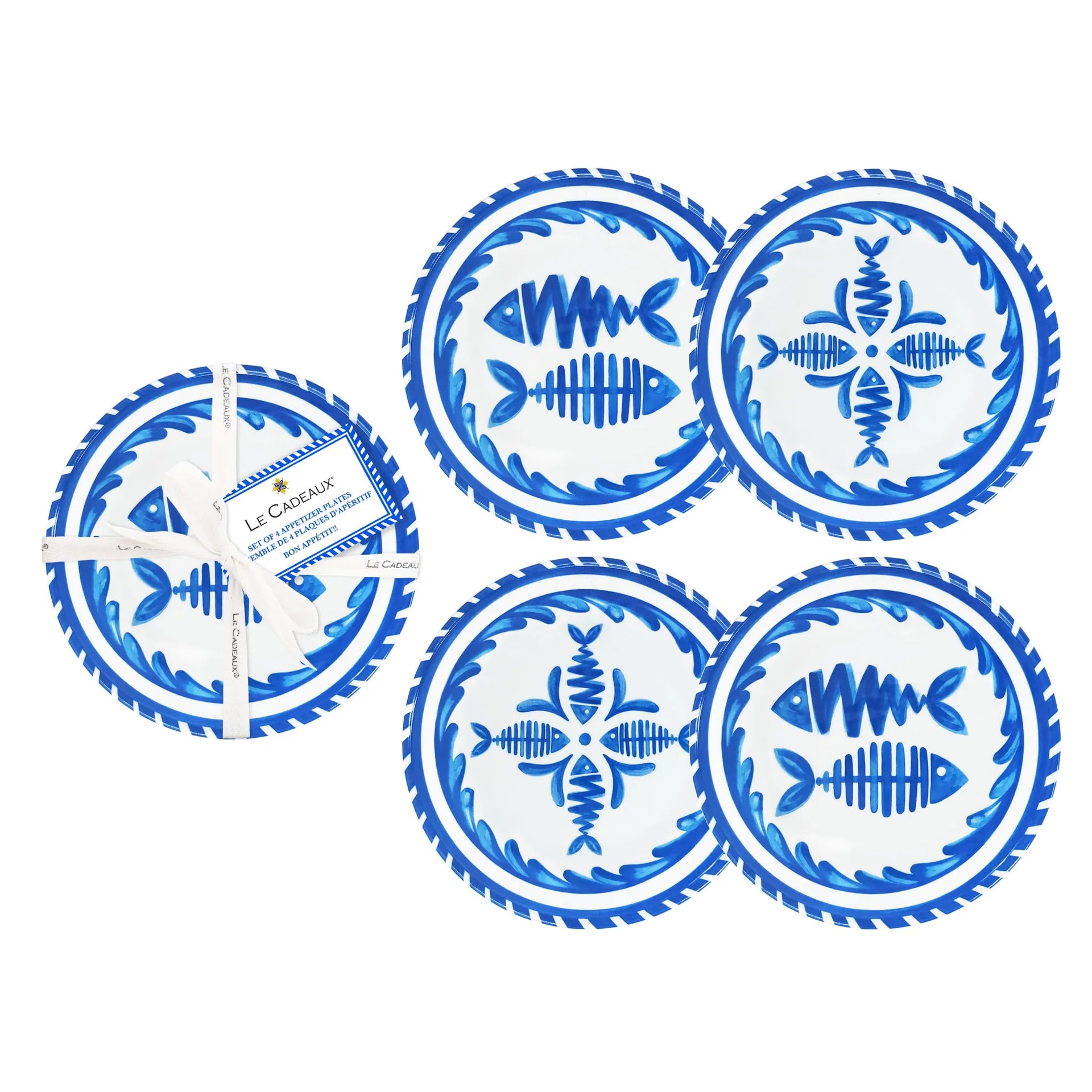 Mediterraneo Appetizer Plates 6.5" (Set of 4) - Zinnias Gift Boutique