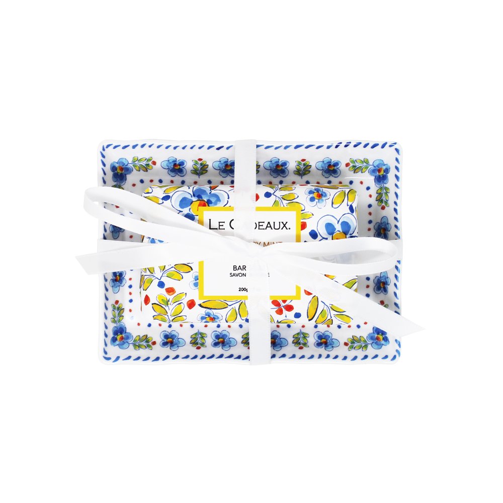 Rosemary Mint Bar Soap & Soap Dish Gift Set - Zinnias Gift Boutique