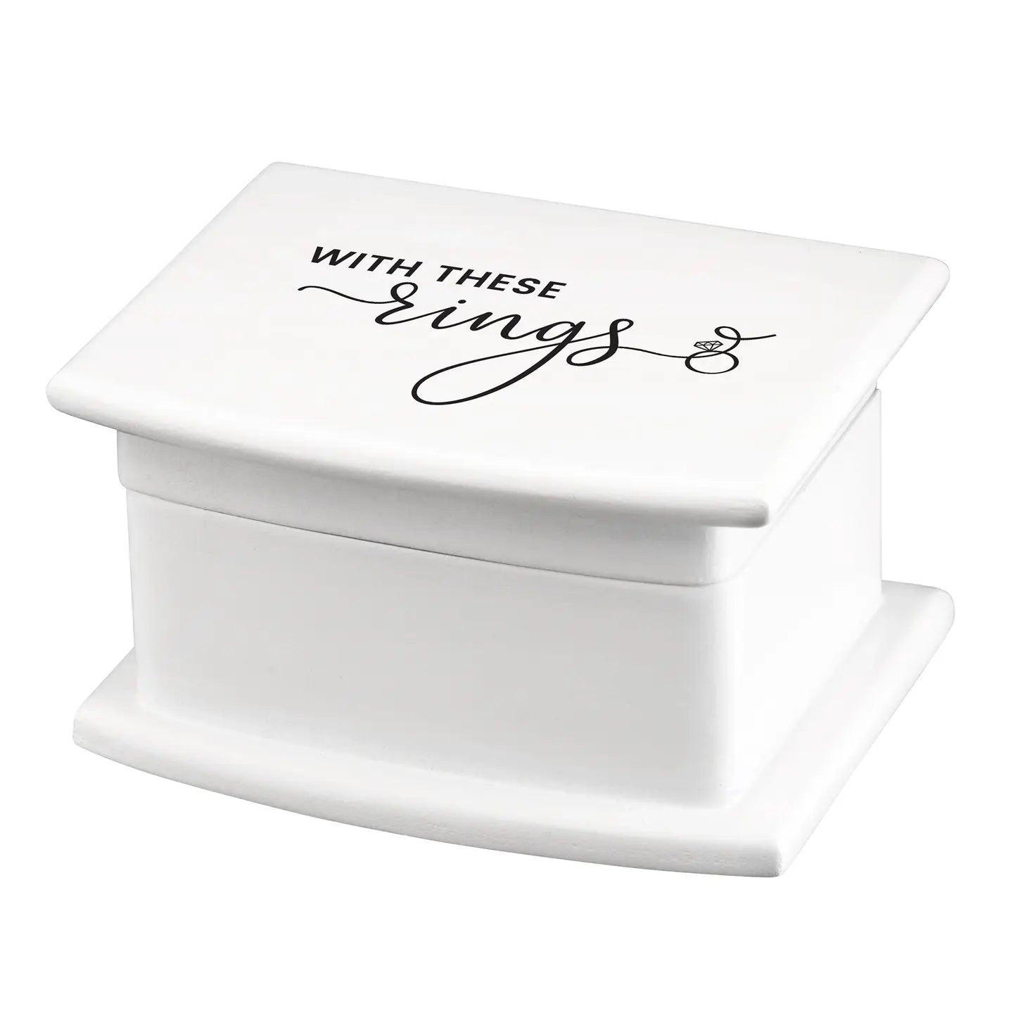 White Ring Box Ring Pillow Alternative - Zinnias Gift Boutique