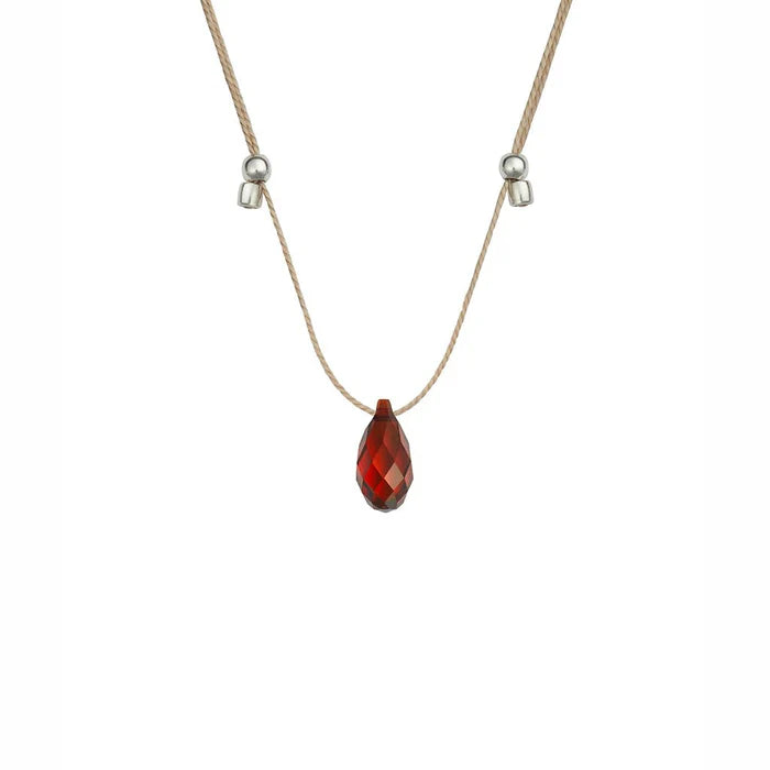 Smoked Amber Silk Slider Necklace - Zinnias Gift Boutique