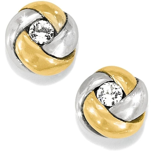 Love Me Knot Mini Post Earrings 2 tone