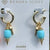 Demi Gold Huggie Earrings  Turquoise