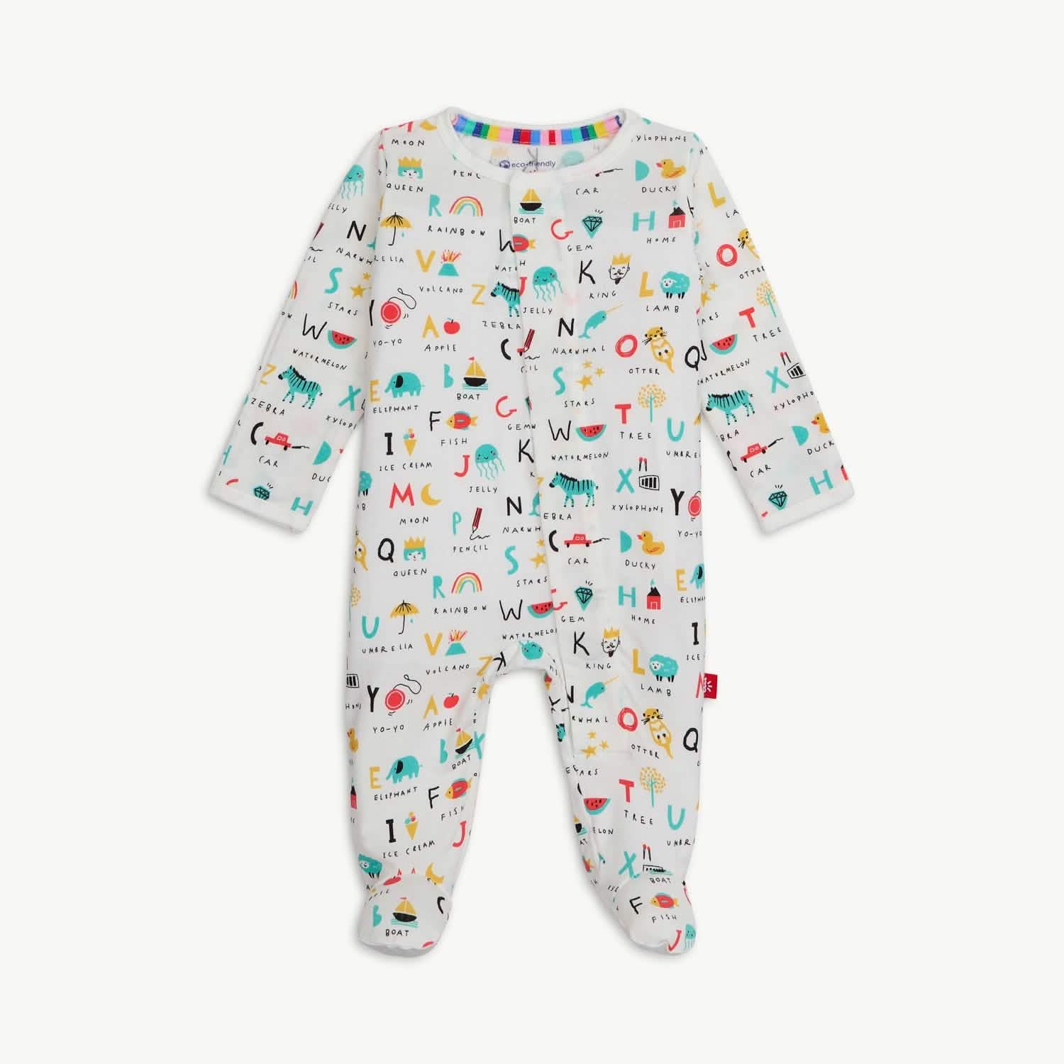 ABC Love Modal Magnetic Footie - Zinnias Gift Boutique