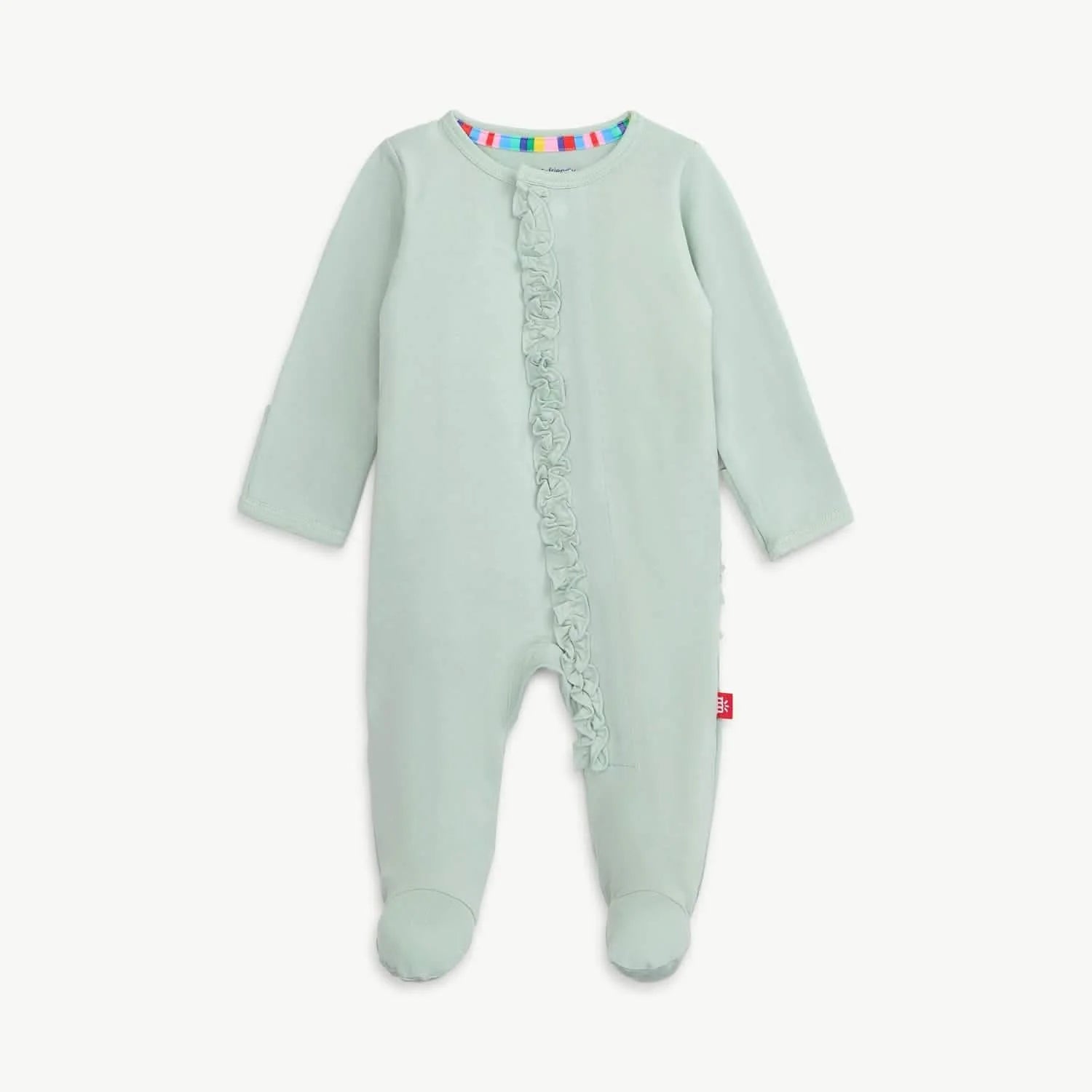Sea Foam Modal W/ Ruffle Magnetic Footie - Zinnias Gift Boutique