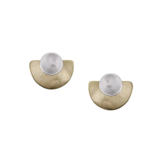Dished Disc with Semi Circle Post Earring - Zinnias Gift Boutique