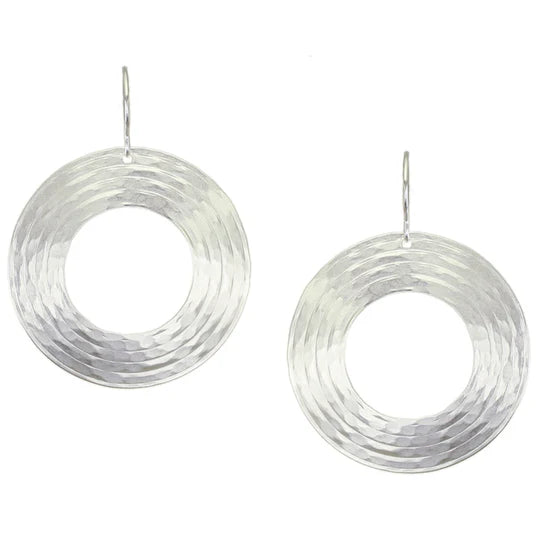 Large Textured Ring Wire Earrings - Zinnias Gift Boutique