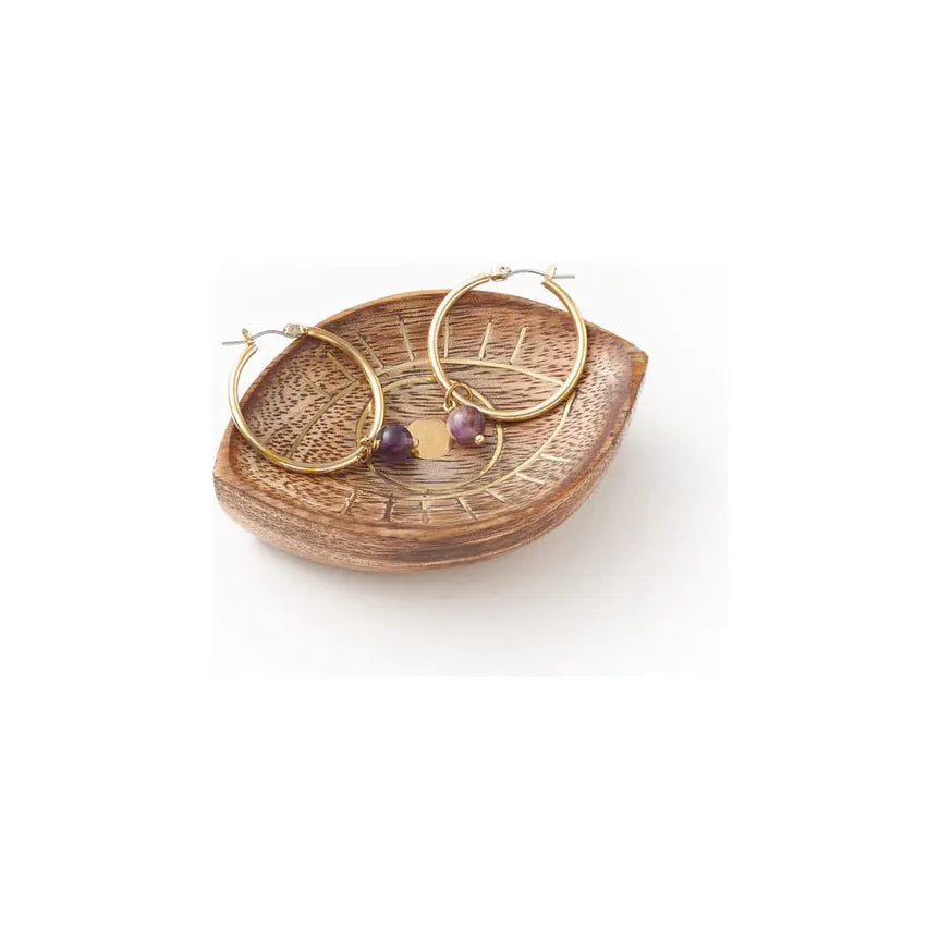 Matr Boomie jewelry tray with evil eye design, used as a decorative picture frame or jewelry organizer with vibrant patterns.