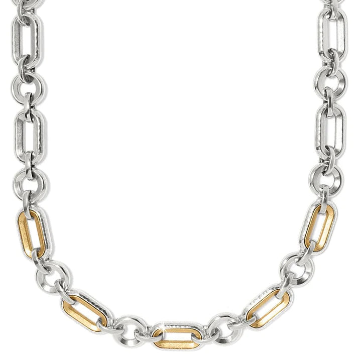 Medici Link Two Tone Necklace - Zinnias Gift Boutique