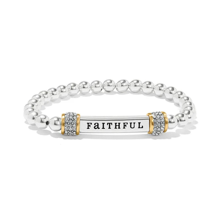 Meridian Faithful Two Tone Stretch Bracelet - Zinnias Gift Boutique