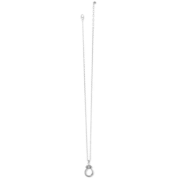 Brighton Meridian Petite Charm Holder necklace in silver with small charm holder and delicate chain.