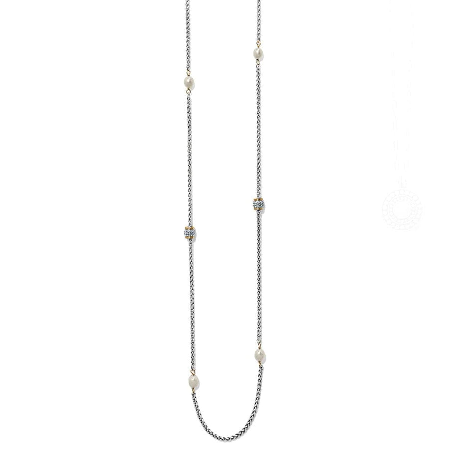 Meridian Petite Pearl Two Tone Long Necklace - Zinnias Gift Boutique