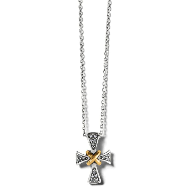 Meridian Two Tone Mini Cross Necklace - Zinnias Gift Boutique