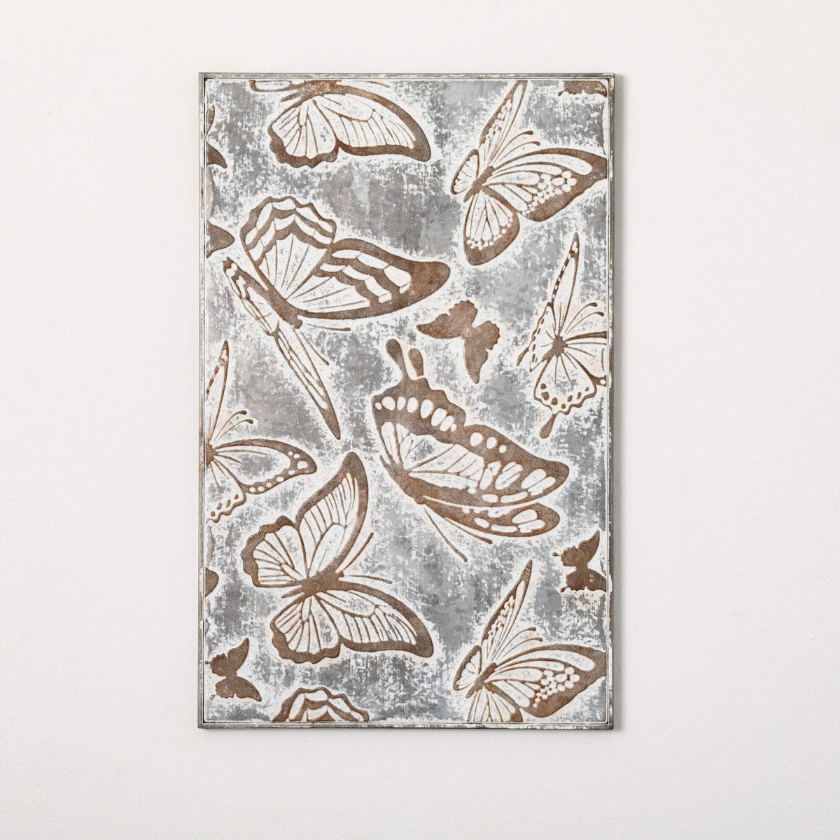 Metal Relief Butterfly Panel - Zinnias Gift Boutique