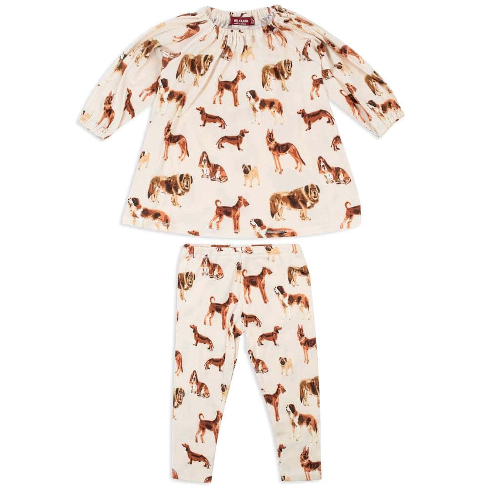 Bamboo Dress With Leggings - Natural Dog - Zinnias Gift Boutique