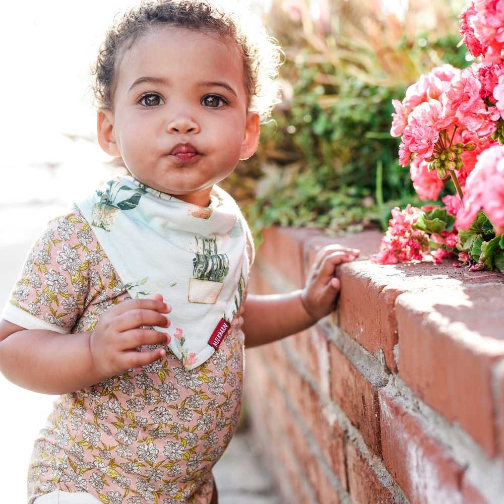 Bamboo Three-Layer Kerchief Bib Blue Bird - Zinnias Gift Boutique