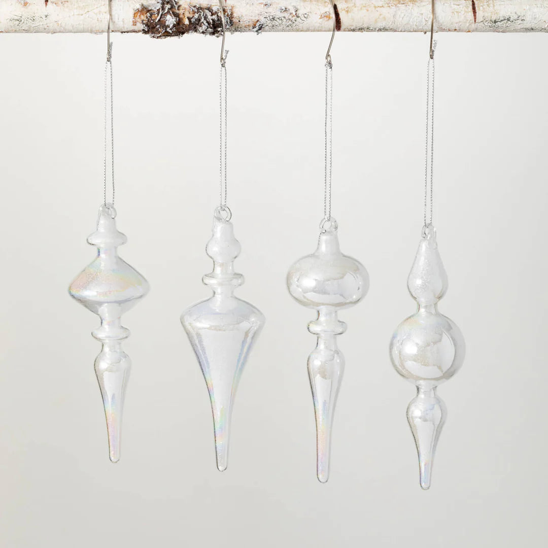 Milky White Finial Ornament - Zinnias Gift Boutique