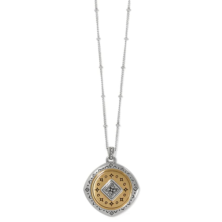 Mosaic Two Tone Pendant Neckla - Zinnias Gift Boutique