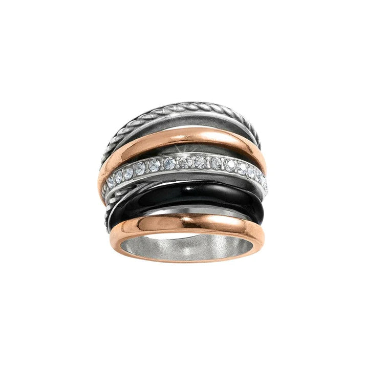 Neptune&#39;s Rings Ring black silver gold - Zinnias Gift Boutique