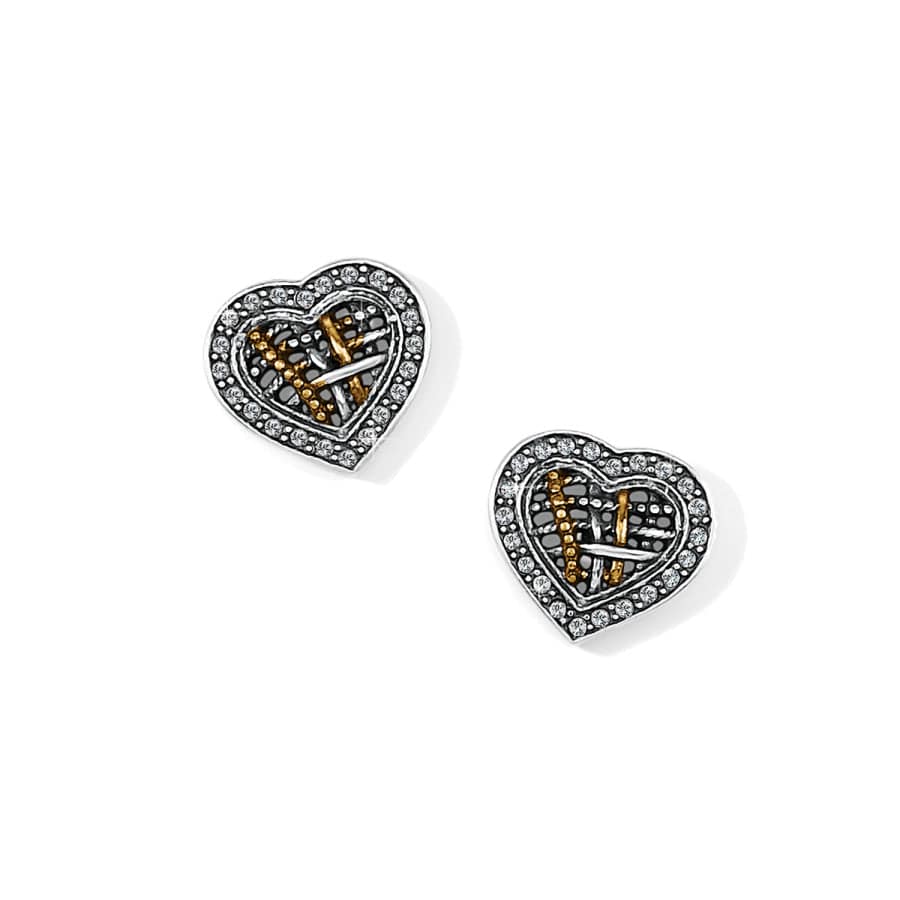 Neptune&#39;s Rings Woven Heart Post Earrings - Zinnias Gift Boutique