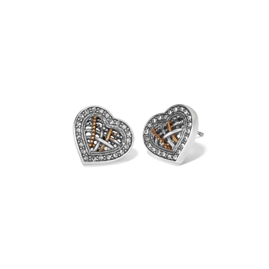 Neptune&#39;s Rings Woven Heart Post Earrings - Zinnias Gift Boutique