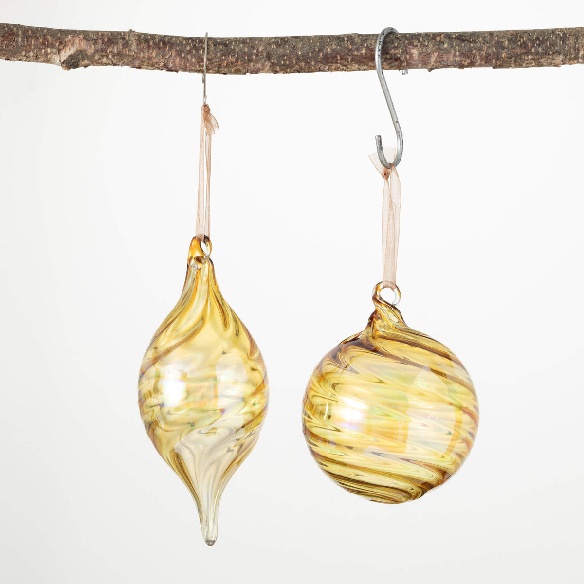 Amber Glass ORNAMENT - Zinnias Gift Boutique
