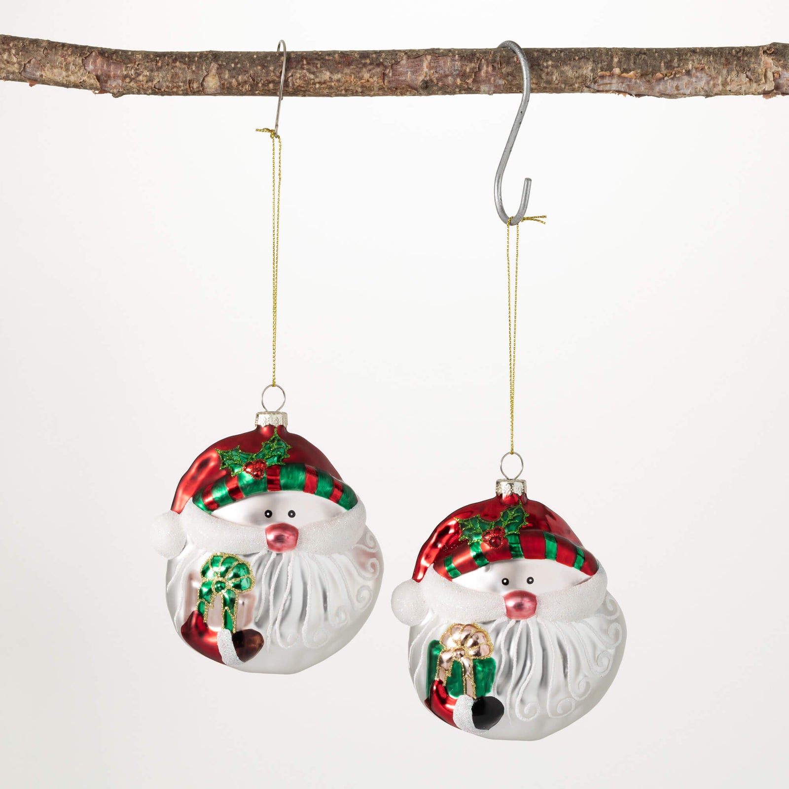 SANTA ORNAMENT Glass - Zinnias Gift Boutique