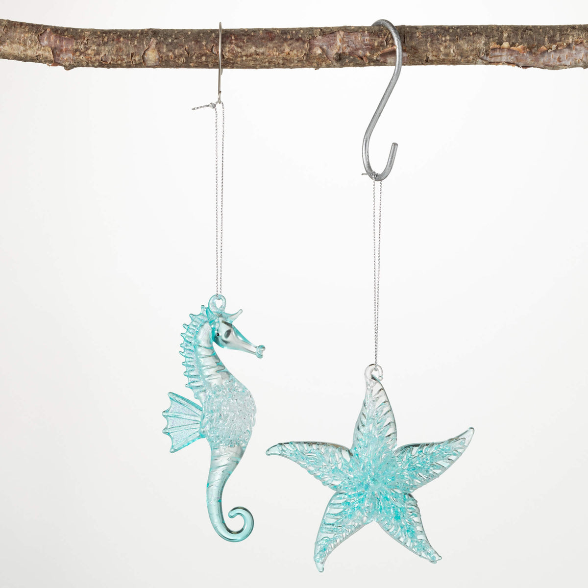 Sea Horse / Starfish Glass Orn - Zinnias Gift Boutique